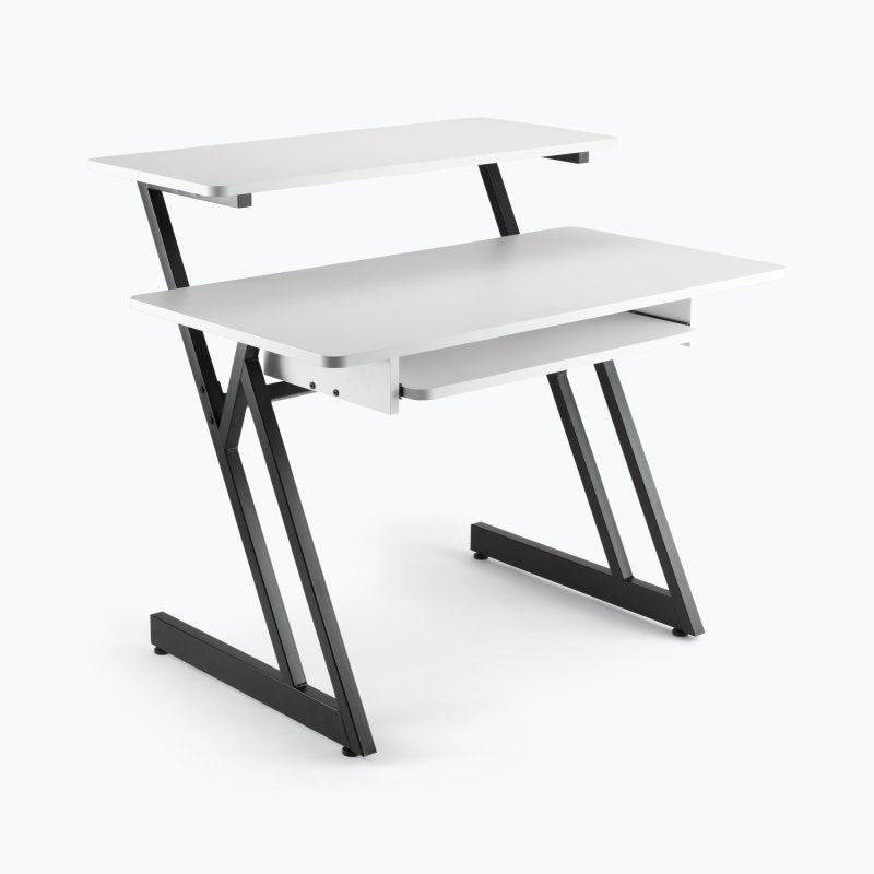 On-Stage WS7500W, Workstation, 175 lbs. Weight Capacity, Wood and Steel Construction, White and Black