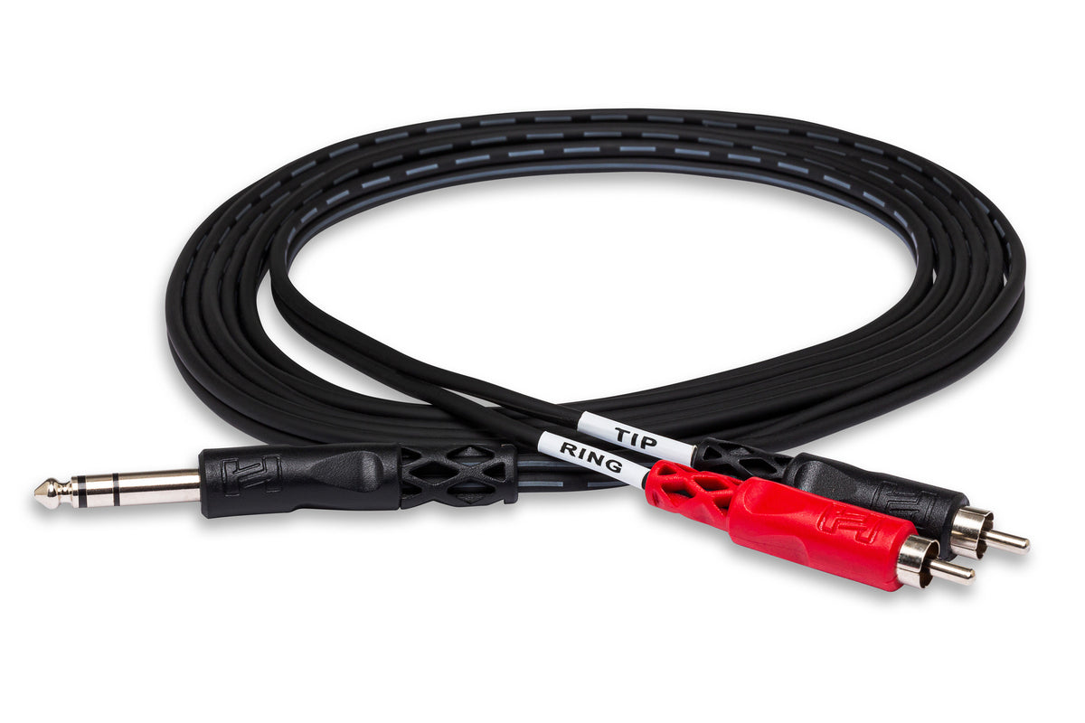 HOSA - Insert Cable, 1/4 in TRS to Dual RCA, 3 m