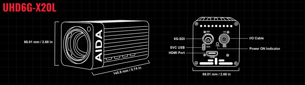 AIDA UHD6G-X20L, UHD 4K/30 HDMI 1.4 & 6G-SDI 20X Zoom POV Camera