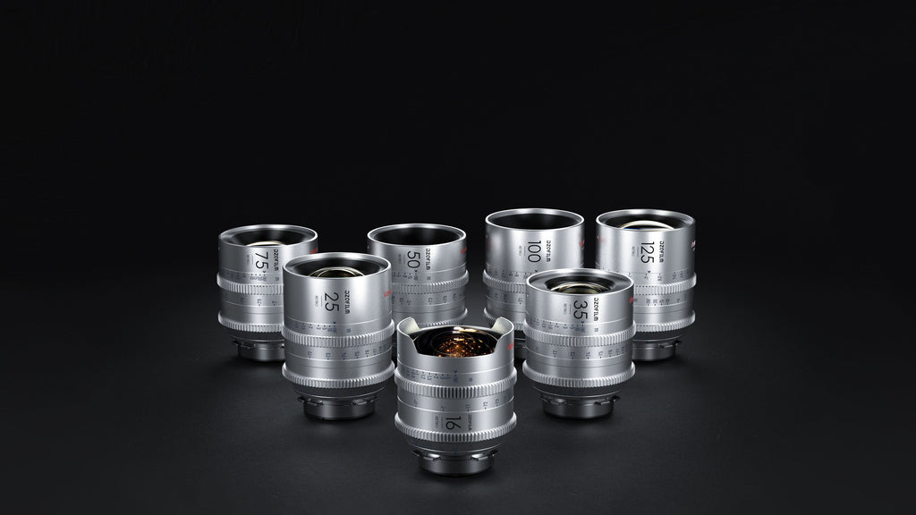 DZOFILM Vespid Retro 7-lens Kit (16, 25, 35, 50, 75, 100,125mm) with hard case (PL mount with EF bayonet, Silver), Full-Frame Vintage-Look Cine Prime Kit, PL Mount, Manual Focus and Iris