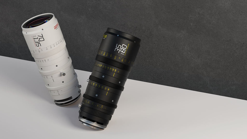 DZOFILM CATTA Zoom 35-80MM T2.9-E Mount (White)_color box, Full-Frame Parfocal Cine Zoom, Interchangeable E RF L X Z Mount, 16-Blade Iris, M77 Front Filter