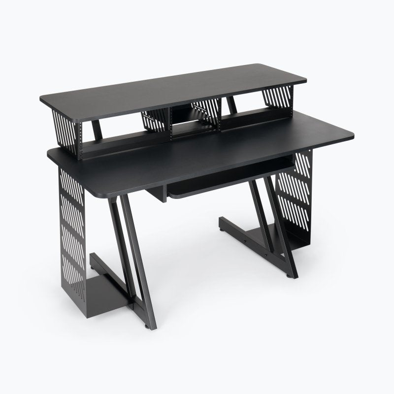 On-Stage WS7700B, Large Workstation, 175 lb Weight Capacity, MDF & Steel; Wood & Steel Construction, Black
