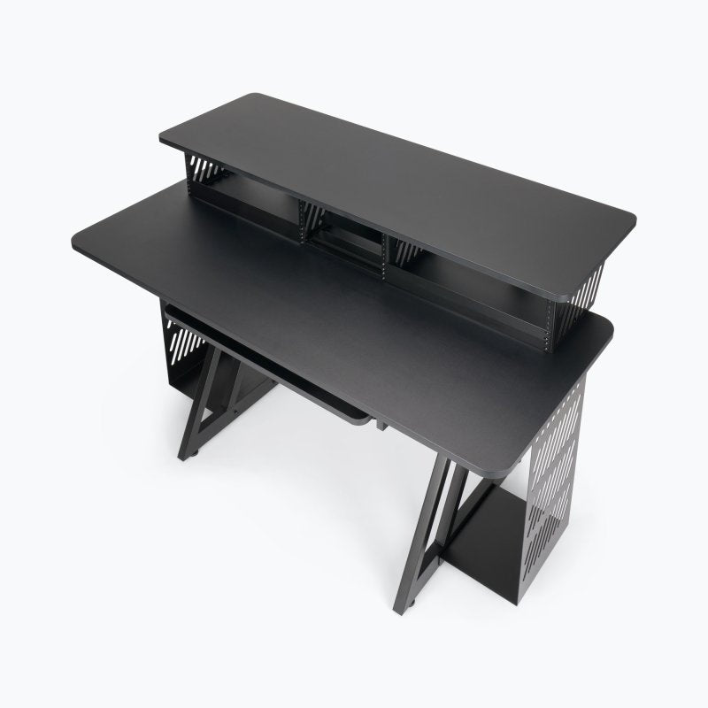 On-Stage WS7700B, Large Workstation, 175 lb Weight Capacity, MDF & Steel; Wood & Steel Construction, Black