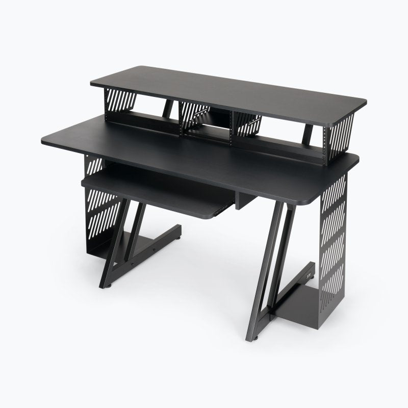 On-Stage WS7700B, Large Workstation, 175 lb Weight Capacity, MDF & Steel; Wood & Steel Construction, Black