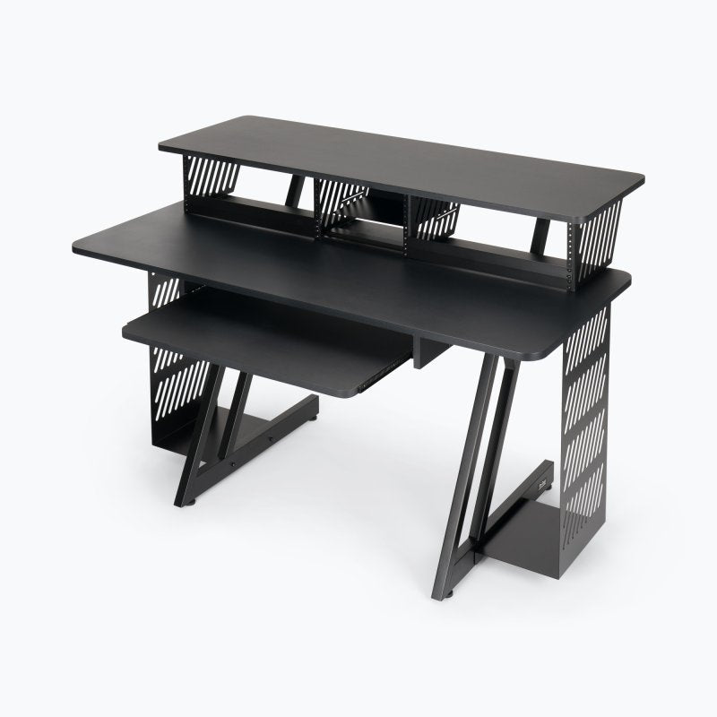 On-Stage WS7700B, Large Workstation, 175 lb Weight Capacity, MDF & Steel; Wood & Steel Construction, Black