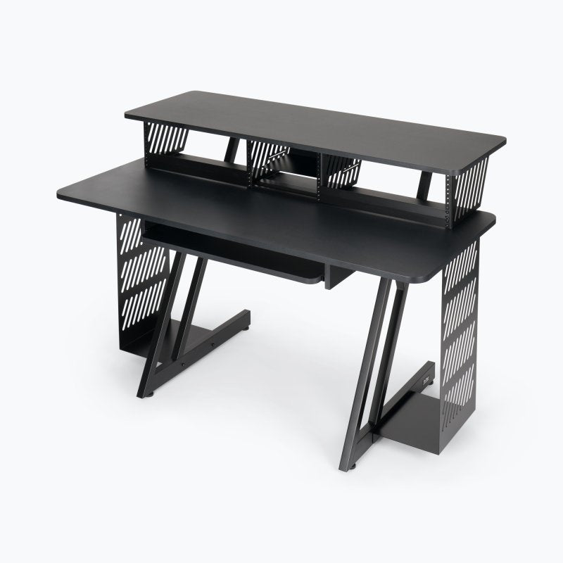 On-Stage WS7700B, Large Workstation, 175 lb Weight Capacity, MDF & Steel; Wood & Steel Construction, Black
