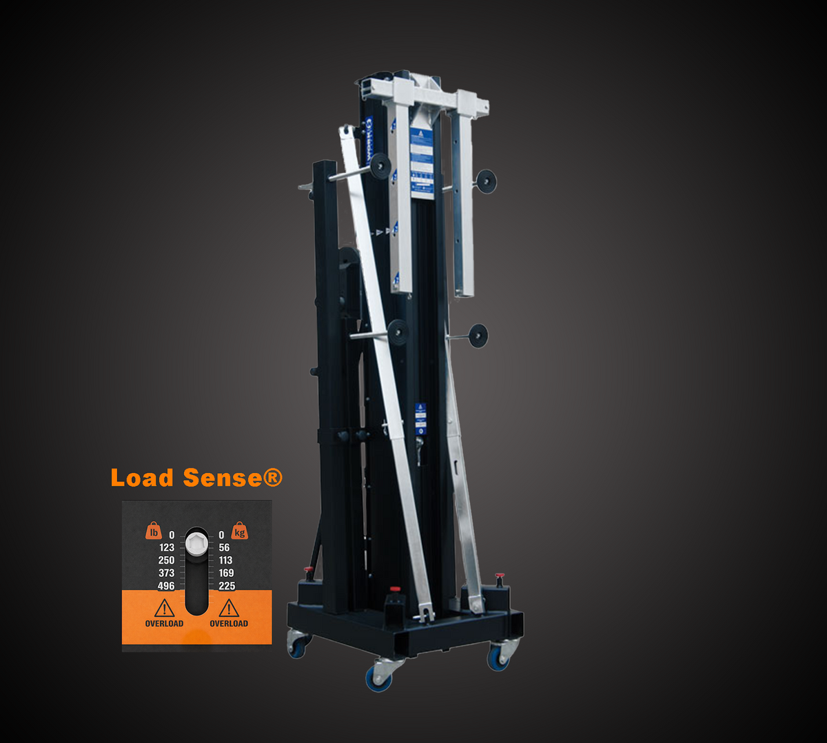 Work Pro Lifters WTS 506 LS Front Loading Crank Stand Lifting Tower, 1,124 lb Capacity, 20 ft Max Height