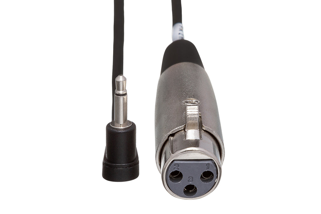 HOSA - Camcorder Microphone Cable, XLR3F to Right-angle 3.5 mm TS, 5 ft