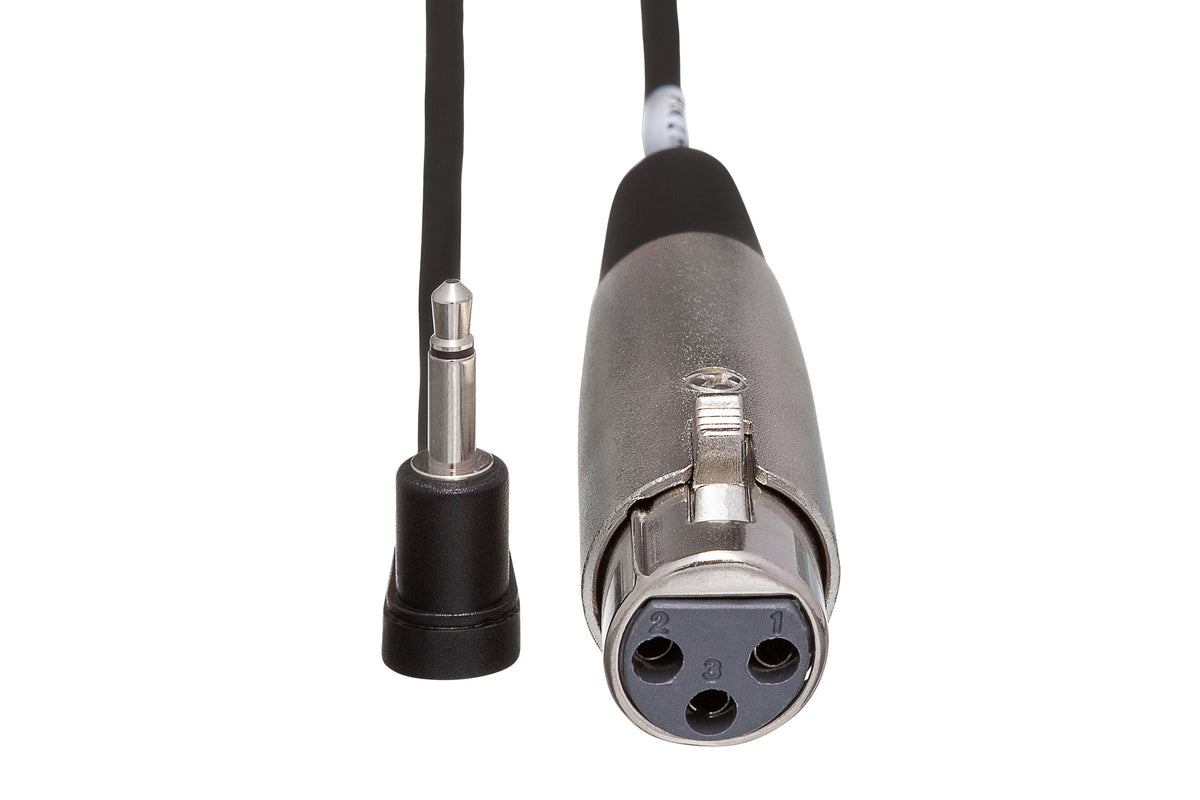 HOSA - Camcorder Microphone Cable, XLR3F to Right-angle 3.5 mm TS, 5 ft