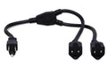 HOSA - Power Extension Y Cable, Dual NEMA 5-15R to NEMA 5-15P, 14 AWG x 3 OFC