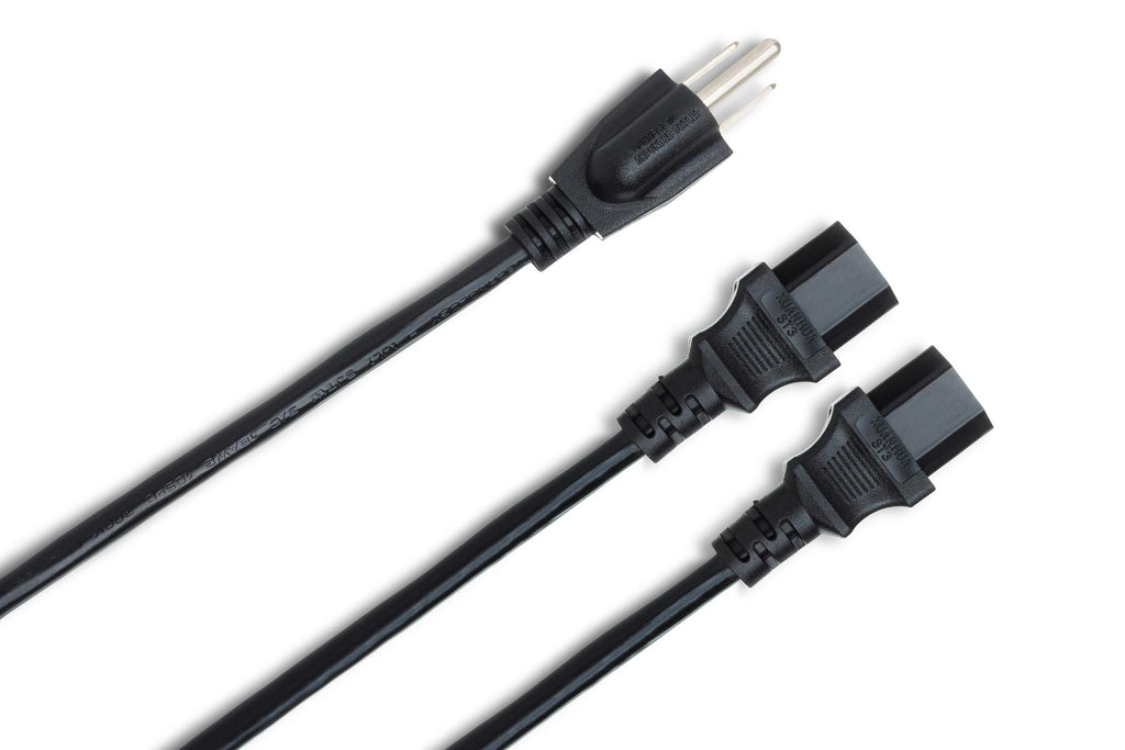 HOSA - Power Y Cable, Dual IEC C13 to NEMA 5-15P, 1.5 ft