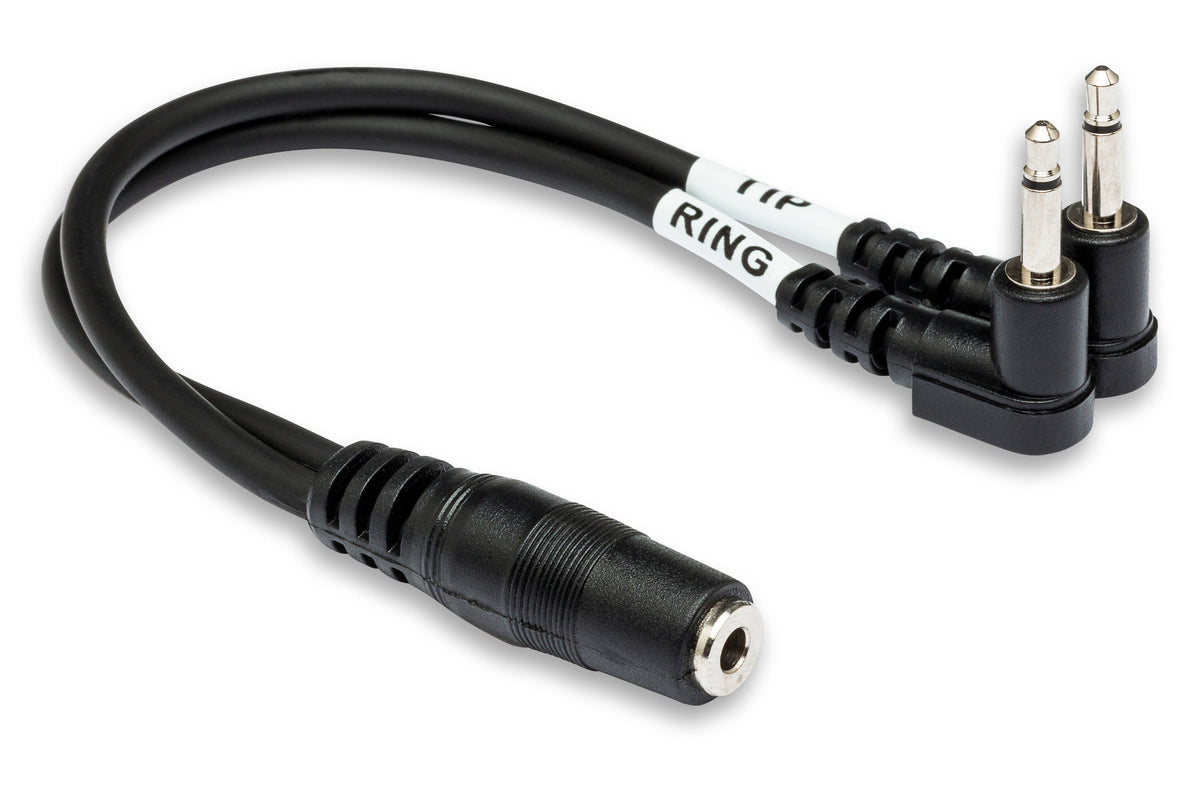 HOSA - Air Travel Headphone Adapter, Dual 3.5 mm TS to 3.5 mm TRSF