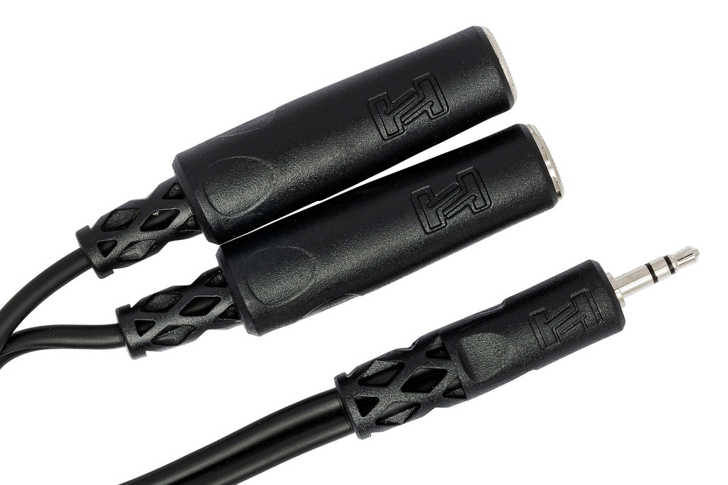 HOSA - Y Cable, 3.5 mm TRS to Dual 1/4 in TRSF