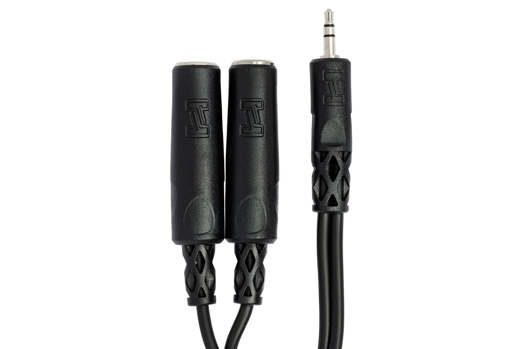 HOSA - Y Cable, 3.5 mm TRS to Dual 1/4 in TRSF