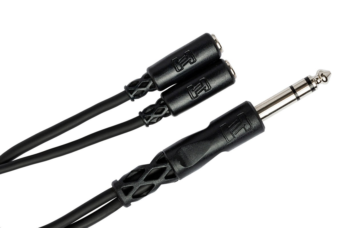 HOSA - Y Cable, 1/4 in TRS to Dual 3.5 mm TRSF
