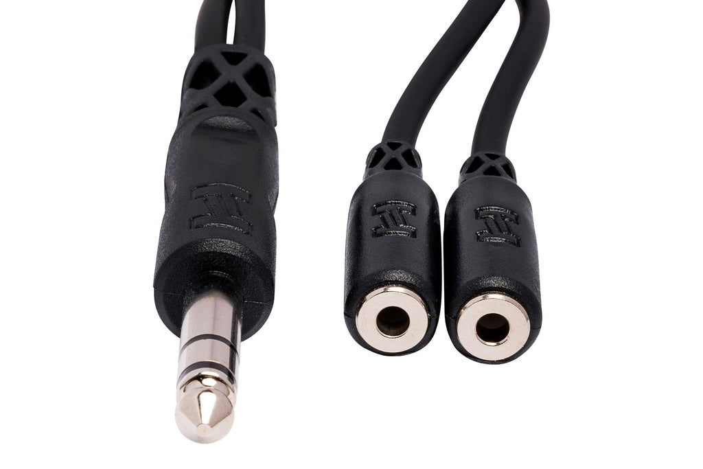 HOSA - Y Cable, 1/4 in TRS to Dual 3.5 mm TRSF
