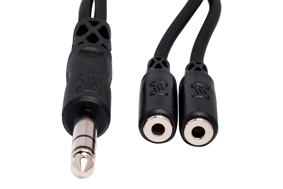 HOSA - Y Cable, 1/4 in TRS to Dual 3.5 mm TRSF