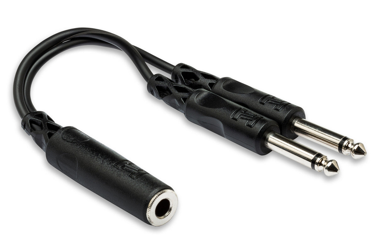 HOSA - Y Cable, 1/4 in TSF to Dual 1/4 in TS