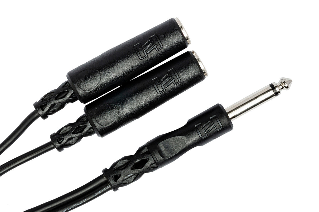 HOSA - Y Cable, 1/4 in TS to Dual 1/4 in TSF
