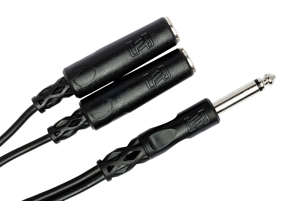 HOSA - Y Cable, 1/4 in TS to Dual 1/4 in TSF
