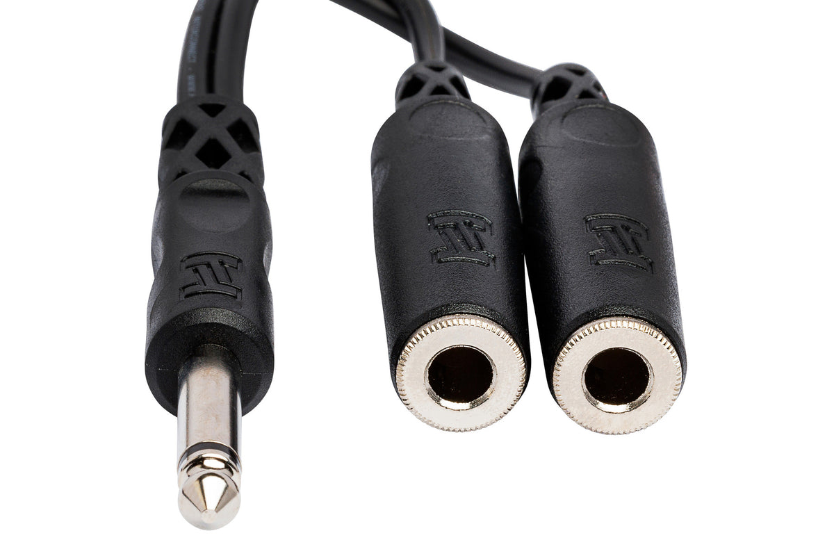 HOSA - Y Cable, 1/4 in TS to Dual 1/4 in TSF