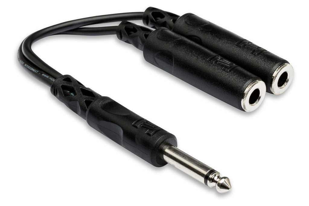 HOSA - Y Cable, 1/4 in TS to Dual 1/4 in TSF