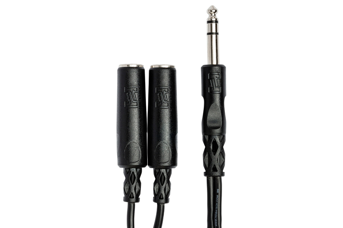HOSA - Y Cable, 1/4 in TRS to Dual 1/4 in TRSF