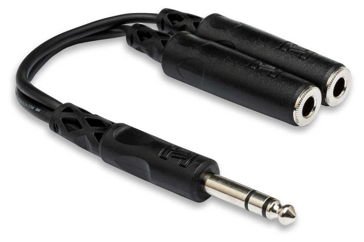 HOSA - Y Cable, 1/4 in TRS to Dual 1/4 in TRSF