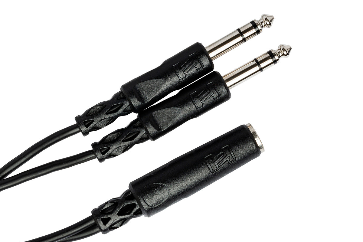 HOSA - Y Cable, 1/4 in TRSF to Dual 1/4 in TRS