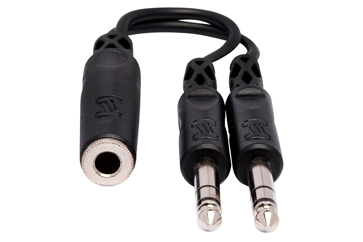 HOSA - Y Cable, 1/4 in TRSF to Dual 1/4 in TRS