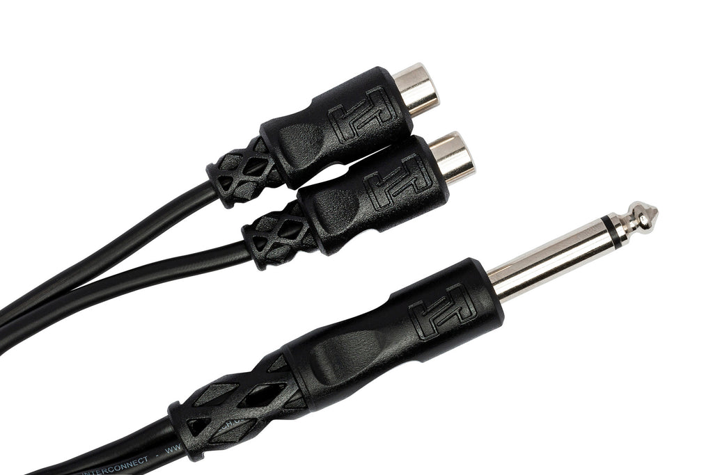 HOSA - Y Cable, 1/4 in TS to Dual RCAF