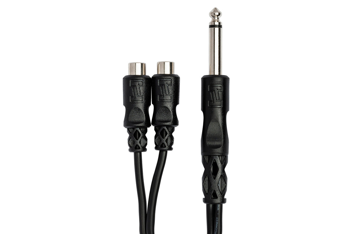 HOSA - Y Cable, 1/4 in TS to Dual RCAF