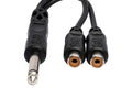 HOSA - Y Cable, 1/4 in TS to Dual RCAF