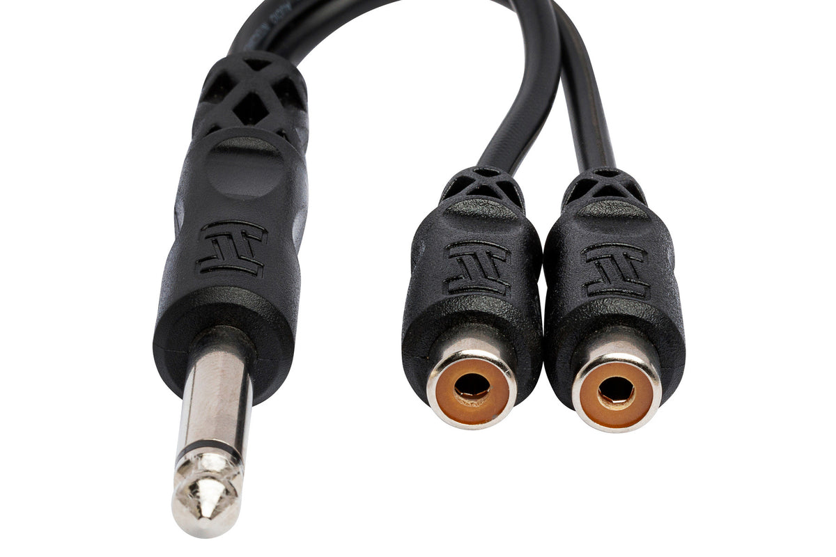 HOSA - Y Cable, 1/4 in TS to Dual RCAF
