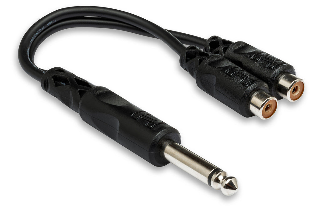 HOSA - Y Cable, 1/4 in TS to Dual RCAF
