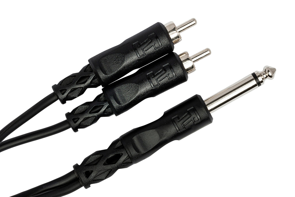 HOSA - Y Cable, 1/4 in TS to Dual RCA