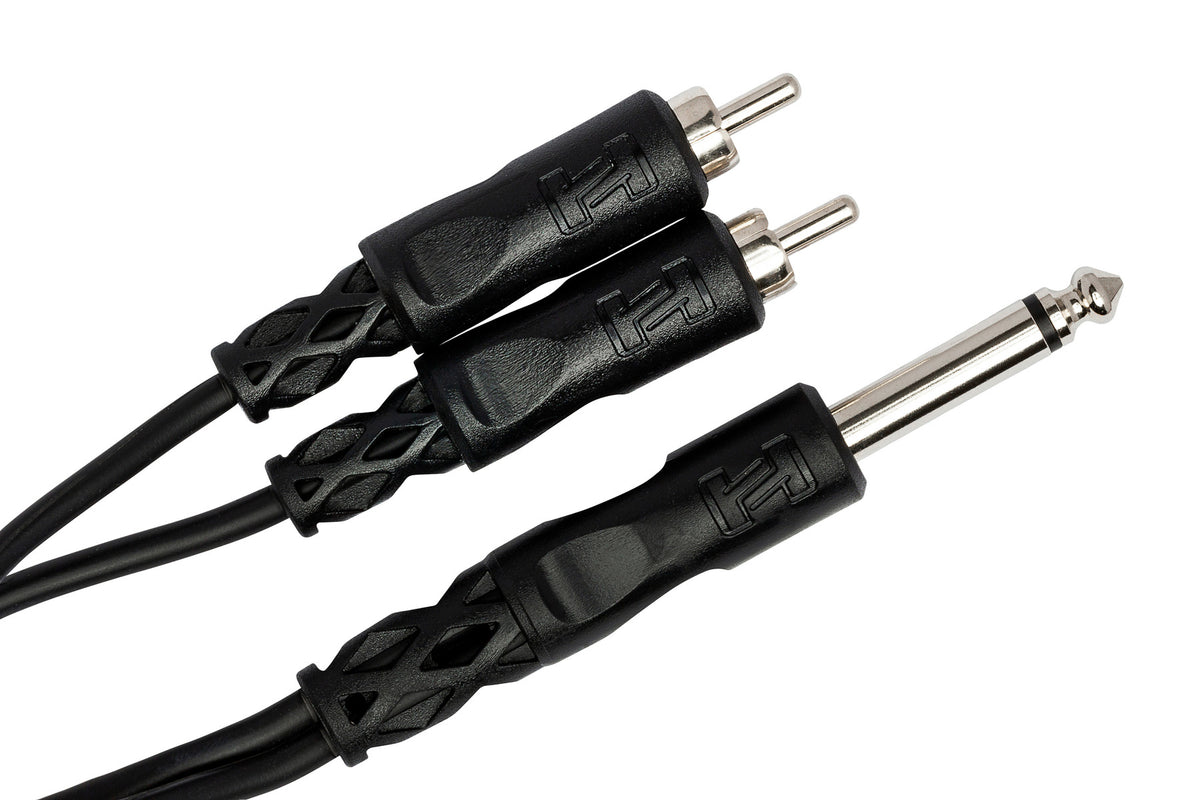 HOSA - Y Cable, 1/4 in TS to Dual RCA