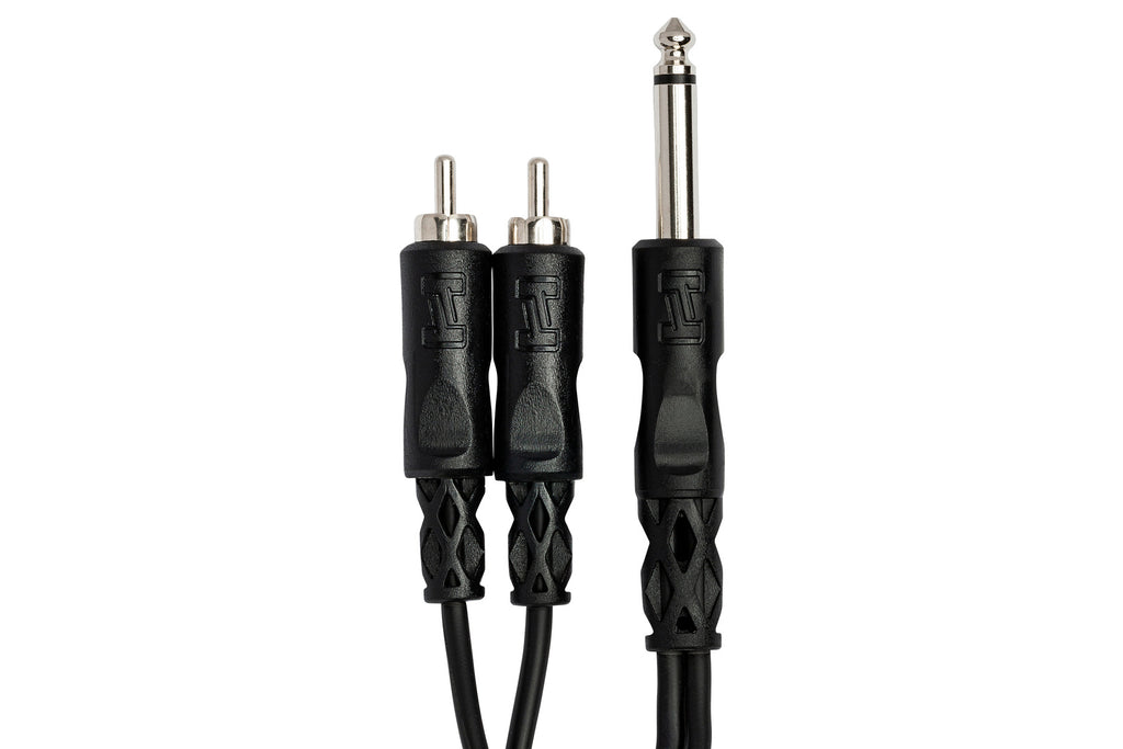 HOSA - Y Cable, 1/4 in TS to Dual RCA
