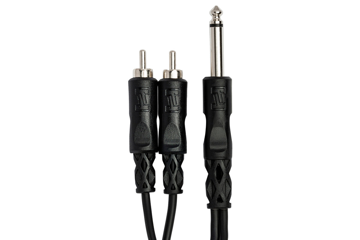 HOSA - Y Cable, 1/4 in TS to Dual RCA