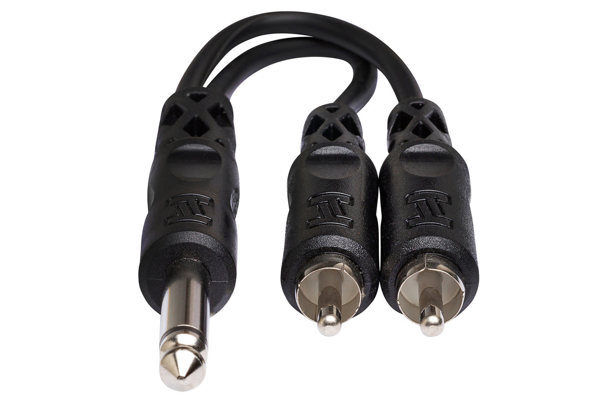 HOSA - Y Cable, 1/4 in TS to Dual RCA