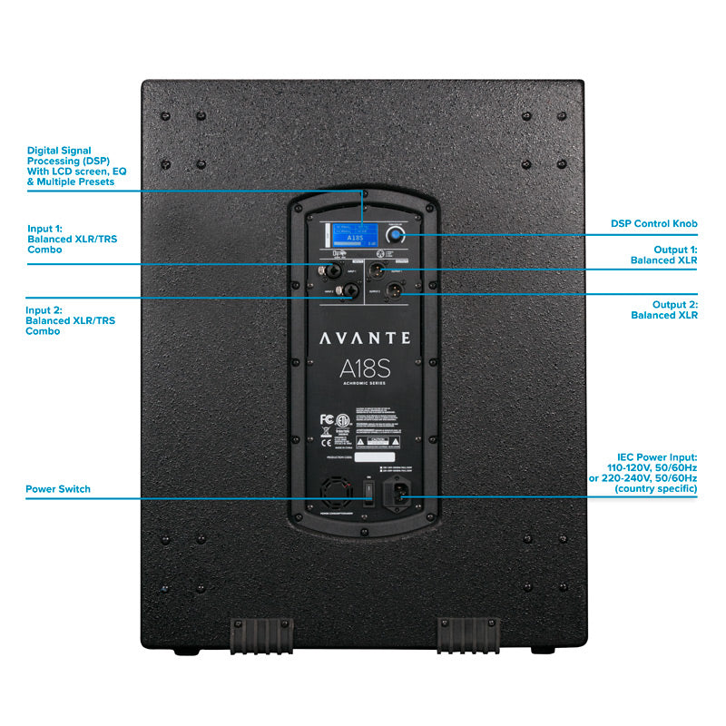 Avante Audio AV18S 18 Inch Active Subwoofer