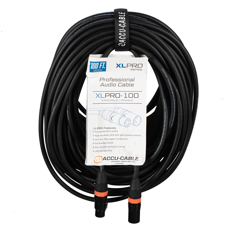 Accu-Cable XLPRO-100, 100 ft Pro XLR to Male 1/4"