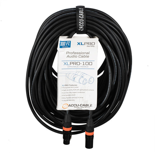 Accu-Cable XLPRO-100, 100 ft Pro XLR to Male 1/4"