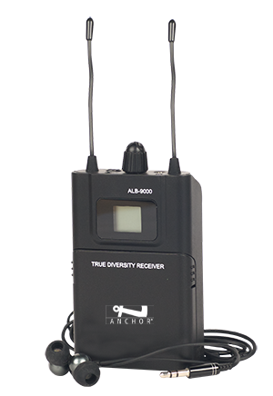 Anchor Audio Tour Guide Package - Tour Guide Assistive Listening System, six ALB-9000 receivers, one WB-9000 belt pack transmitter, one HBM-TA4F headband 
