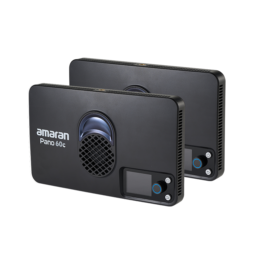 amaran Pano 60c 2-Light Kit (Charcoal), 60W Full-Color Panel LED Light, 2,300K - 10,000K CCT, CRI 96