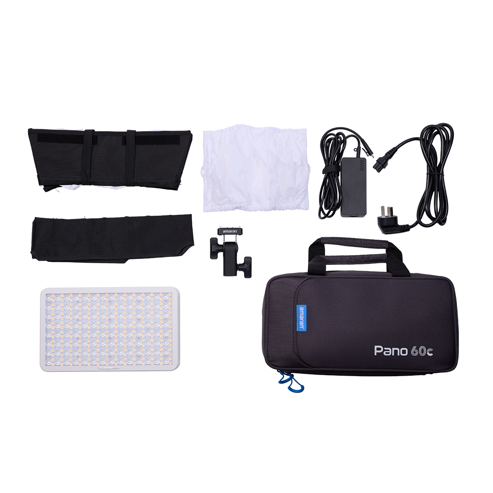 amaran Pano 60c Kit (White), 60W Full-Color Panel LED Light, 2,300K - 10,000K CCT, CRI 96