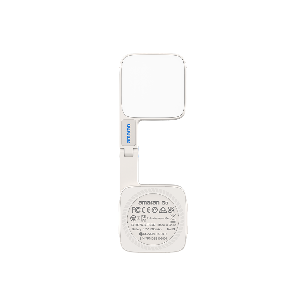 amaran Go (White), Ultra-compact, MagSafe & Qi2 compatible mini phone light for aspiring creators