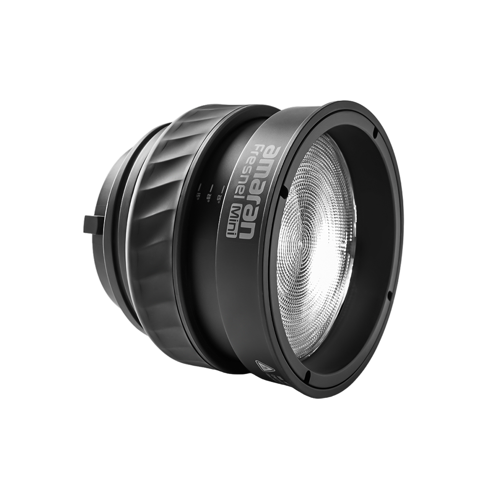 amaran Mini Fresnel, Ultra-compact Bowens Mount fresnel attachment designed for amaran Ray 60c & 120c