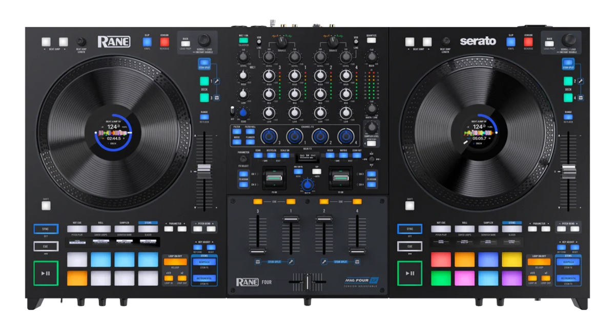 Rane FOUR, 4-Deck Stems DJ Controller for Serato DJ Pro