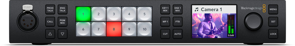 Blackmagic ATEM 2 M/E Constellation 4K, Advanced 2 M/E live production switcher includes 20 standards converted 12G-SDI inputs, 12 x 12G-SDI aux outputs, 2 DVEs, 8 ATEM Advanced Keyers, 2 multi-views and a SuperSource for a total of 6 DVEs